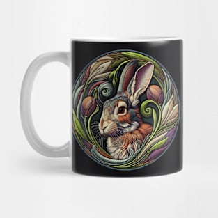 Bunny in Tulips Swirl Mug